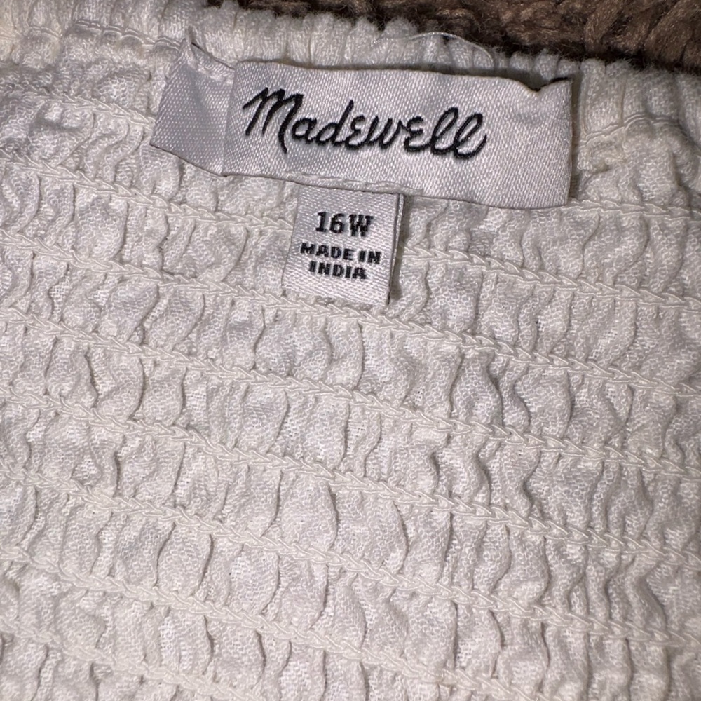 Madwell Linen-Cotton Puff-Sleeve Mini Dress size 16W - Picture 6 of 8